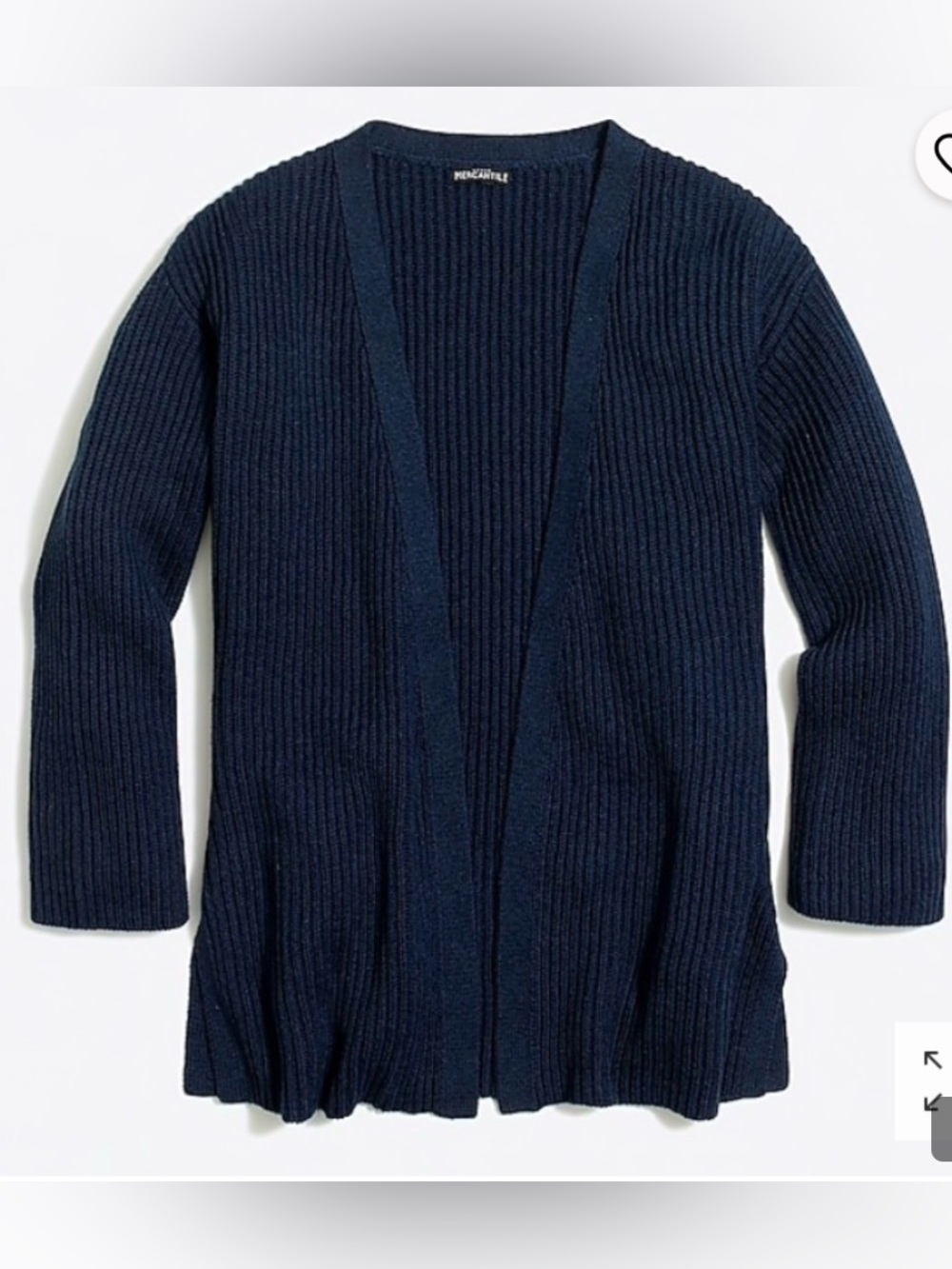 J.Crew Navy Cotton Open-Front Cardigan